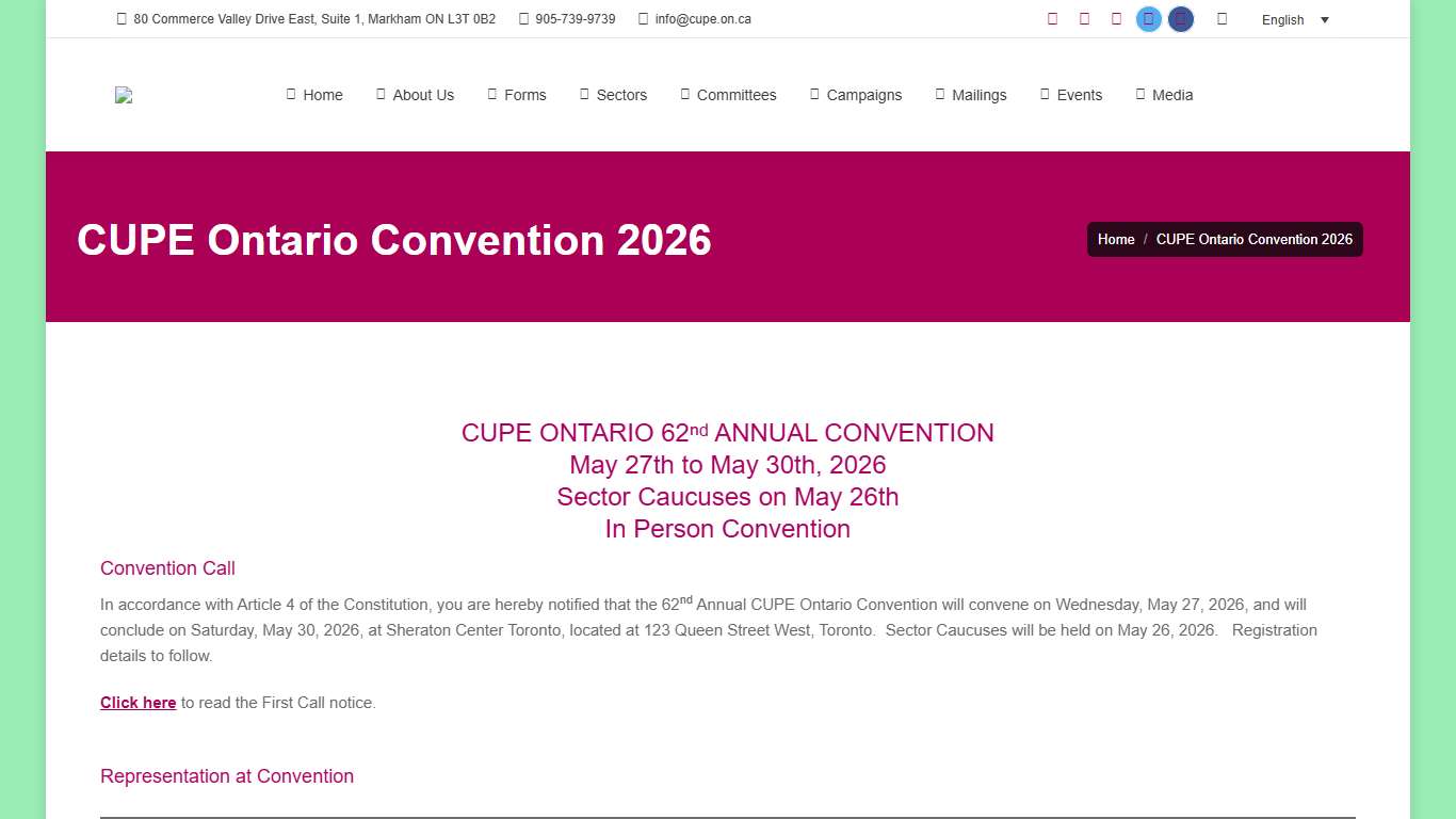 CUPE Ontario Convention 2026 - CUPE Ontario